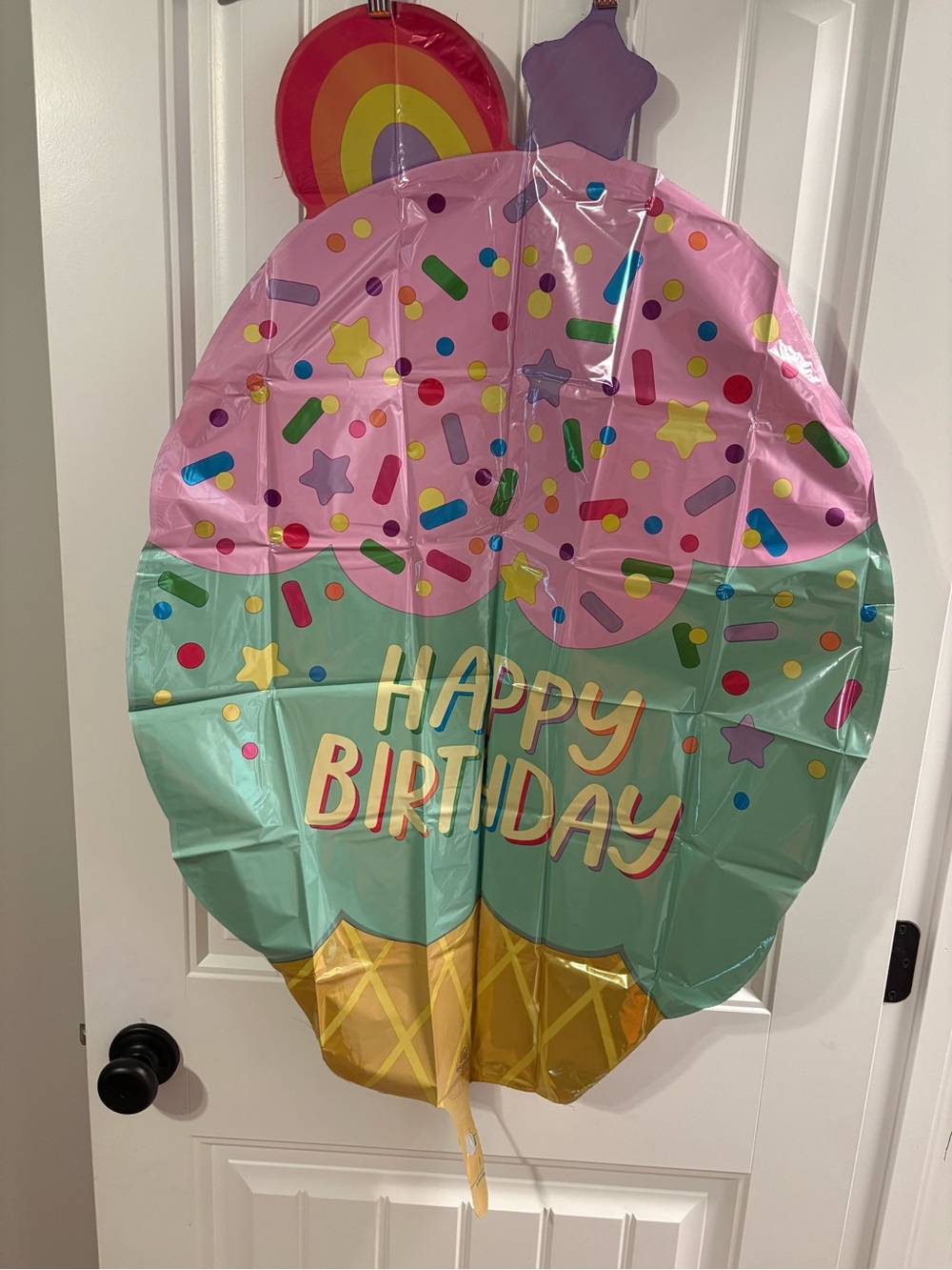 Pink & Mint 'Happy Birthday' Ice Cream Balloon - Party Decoration